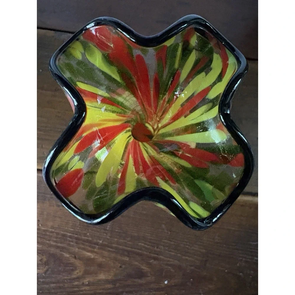 Czech Art Glass Vase 8.75
